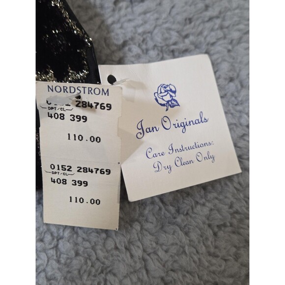 Ian Originals Evening Shawl Wrap Scarf Womens OS Black Gold Velvet Burnoout - Picture 7 of 7